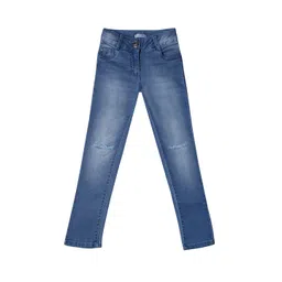 Tiny Girl Girls Blue Slash Knee Heavy Fade Jeans-picture-17