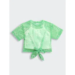 Tiny Girl Girls Floral Printed Cotton Boxy Crop Top-picture-53