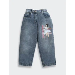 Tiny Girl Girls Mid-Rise Light Fade Embellished Stretchable Jeans-picture-15
