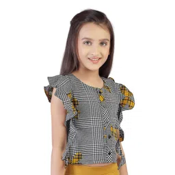 Tiny Girl Girls Mustard Yellow & Black Checked Top-picture-23
