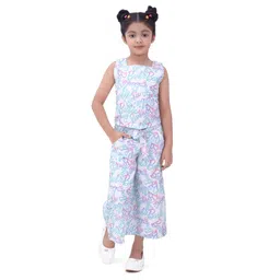 Tiny Girl Girls Printed Pure Cotton Sleeveless Top with Palazzos-image-20
