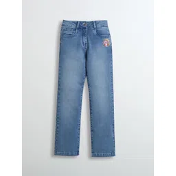 Tiny Girl Girls Regular Fit Mid-Rise Light Fade Embellished Stretchable Jeans-picture-18