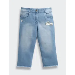 Tiny Girl Girls Skinny Fit Mid-Rise Light Fade Embellished Stretchable Pedal Jeans-picture-23