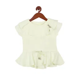 Tiny Girl Girls Yellow Solid Peplum Top image 1