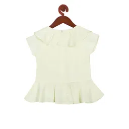 Tiny Girl Girls Yellow Solid Peplum Top image 4