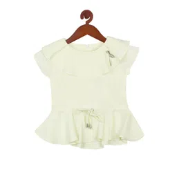 Tiny Girl Girls Yellow Solid Ruffle Top-picture-17