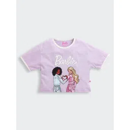 Tiny Girl Graphic Printed Round Neck Cotton Crop Top-picture-14
