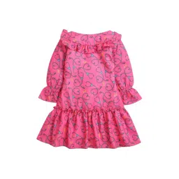 Tiny Girl Hot Pink Barbie Printed Dress-picture-18