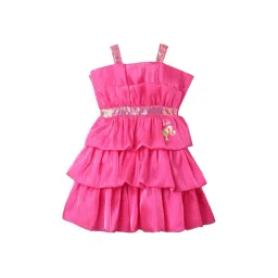 Tiny Girl Hot Pink Barbie Printed Frock-picture-26