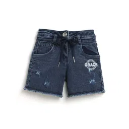 Tiny Girl Kids Blue Distressed Shorts-picture-24