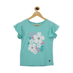Tiny Girl Kids Green Floral Print Top-picture-43