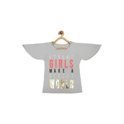 Tiny Girl Kids Grey Cotton Printed Top-image-41