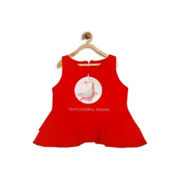 Tiny Girl Kids Red & White Cotton Printed Top-picture-37