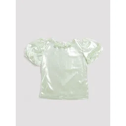 Tiny Girl Puff Sleeves Sheen Top-picture-41
