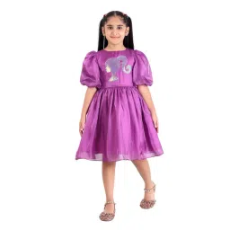 Tiny Girl Purple Barbie Printed Frock-picture-23
