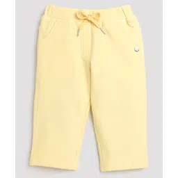 Tiny Girl Solid Draw Cord Closure Pants - Lemon Yellow-picture-20