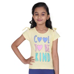 Tiny Girl Yellow & Blue Printed Cotton Top-picture-28