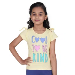 Tiny Girl Yellow & Blue Pure Cotton Printed Top-picture-46