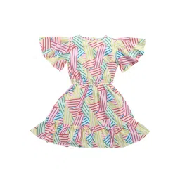 Tiny Girl Yellow Barbie Printed Dress-picture-32