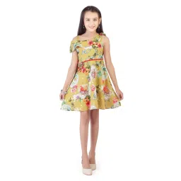 Tiny Girl Yellow Floral Print Dress-picture-37