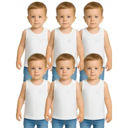 TINY HANDS Boys Pack Of 6 Cotton Round Neck Sleeveless Tank Innerwear Vests-picture-25