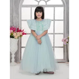 Tiny Kingdom Cape Sleeve Net Maxi Dress-picture-39