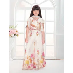 Tiny Kingdom Girls Embroidered Top With Palazzos & Dupatta-picture-27