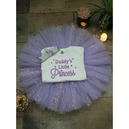 TINY MINY ME Girls Lavender & White Printed Top with Skirt-picture-21