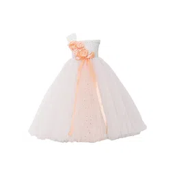 TINY MINY ME Girls White & Peach One Shoulder Gown-picture-22
