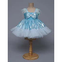 TINY MINY ME Square Neck Knee Length Satin Fit & Flare Dress-picture-25