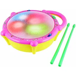 tiny miny Battery Operated 3D Musical Flash Drum Toy for Baby - Multicolor-picture-12