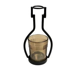 Tiny Shiny Black Floral Decor Iron Candle Holder-picture-16