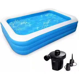 tiny tales Large (IND*60) Rectangular Pool Family Children's Swimming Pool With Free Pump Inflatable Swimming Pool-picture-43