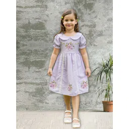 TINY TWILLS Floral Print Peter Pan Collar Puff Sleeve Jacquard Fit & Flare Dress-picture-15