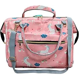 Tip 'n' Top Baby Diaper Handbag 3-in-1 Carrying Styles with Insulated Bottle Pockets Diaper Handbag Maternity Hospital Bag (Pink- Unicorn)-picture-24