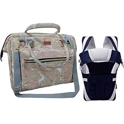 tip 'n' top Baby Diaper Travelling Handbag with Insulated Bottle Pocket and 3 in 1 Carrying Style Baby Carrier with Diaper Handbag Combo for Modern Parents (Grey)-picture-33