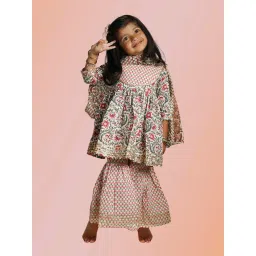 Tippy Top Kids Multicolor Floral Print Kurta, Sharara with Dupatta-picture-10
