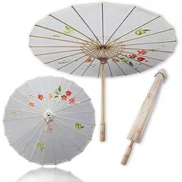 tiptop decoration Parasol Japanese Traditional Umbrella (33 Inch) (Authentic) (Handmade) (1 Piece) (White)-picture-45