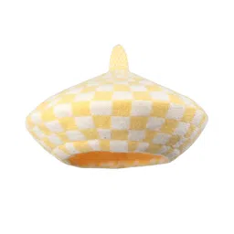 Tipy Tipy Tap Checked Beret Hat - Yellow-picture-22