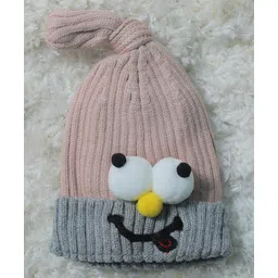 Tipy Tipy Tap Eyes Applique Detailed Knotted Cap - Beige-picture-12