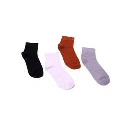 TIPY TIPY TAP Kids Pack Of 4 Solid Cotton Ankle-Length Socks-picture-27