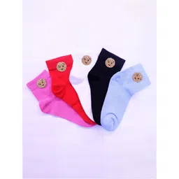 TIPY TIPY TAP Kids Pack Of 5 Patterned Cotton Ankle-Length Socks-picture-36