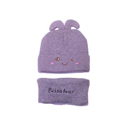 TIPY TIPY TAP Kids Self Design Woollen Beanie With Neck Warmer-picture-39