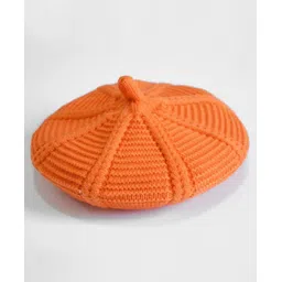 Tipy Tipy Tap Solid Self Designed Beret Hat - Orange-picture-16