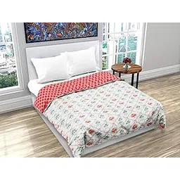 TIQH 100% Heavy Cotton Super Soft Summer Special Bed Reversible Blanket/Duvet/AC Comforter Light Weight, AC Dohar (Single, Blue Carry)-picture-10