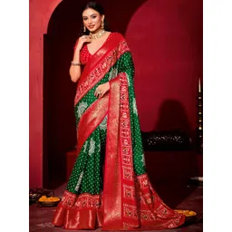 TIRA Bandhani Printed Woven Design Saree-picture-33