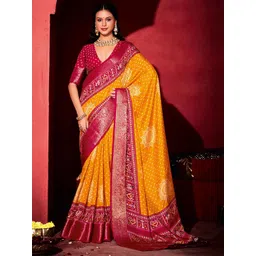 TIRA Bandhani Printed Zari Saree-picture-27