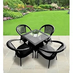 TIRANGA 4+1 Wicker Patio Furniture Set – Outdoor Table & Chairs for Garden, Balcony & Backyard | All-Weather, UV-Protected, Rust-Free Frame | Stylish & Durable Design| WC-03-picture-29