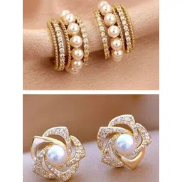 Tiso Women Gold-Plated Alloy Studs-picture-33