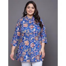 Tissu Plus Size Floral Printed Cotton Kurti-picture-32